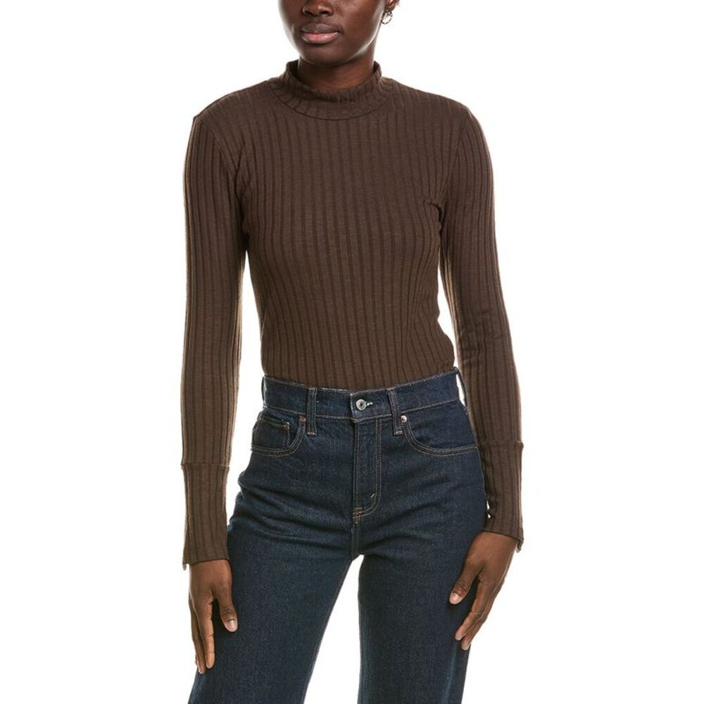 Michael Stars Womens Opal Turtleneck Top, Brown